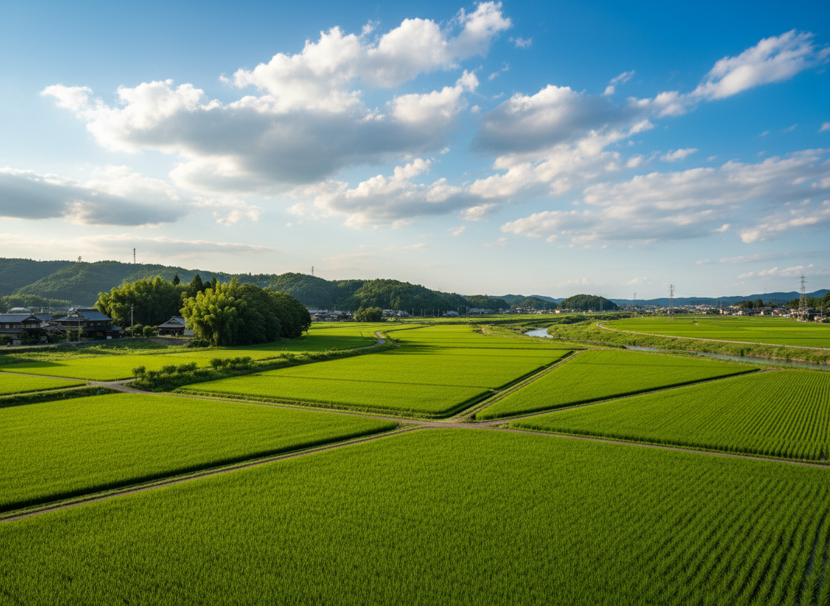 羽島市の緑豊かな田園風景